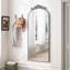 Miroir arqué 58 po x 24 po avec applique sculptée ornée rétro sur le dessus-1243745721