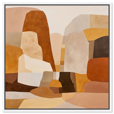 «Chidester III», reproduction d'art sur toile Taupe Boho par Art Remedy, cadre blanc, 20 x 20