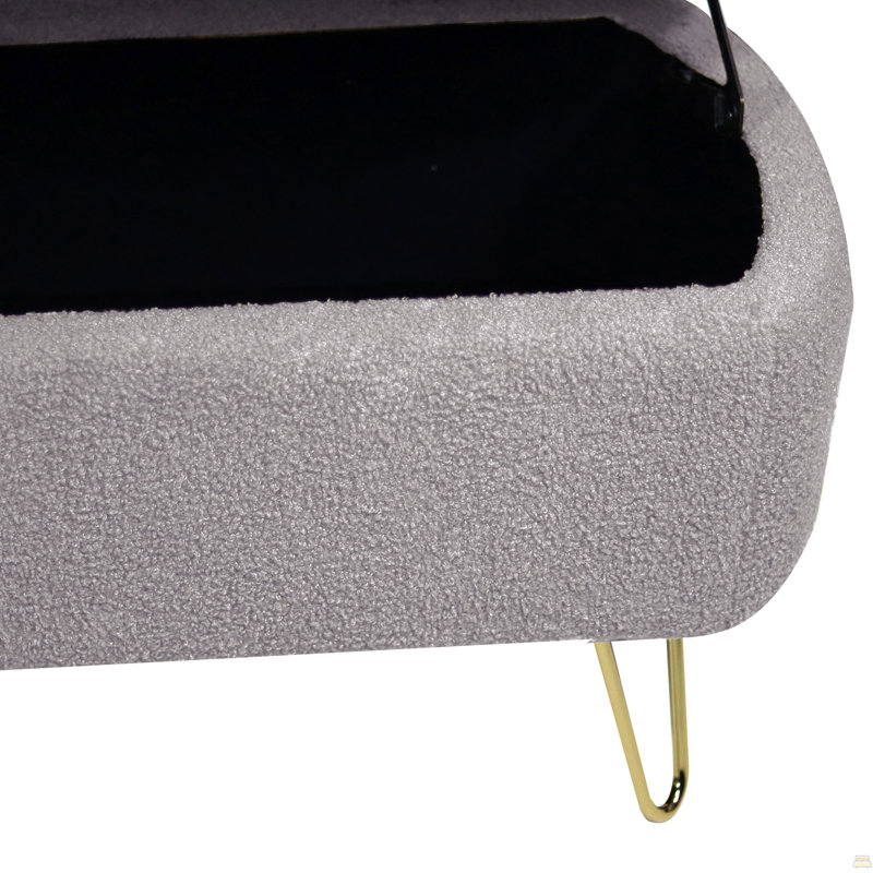 Banc repose-pieds polyvalent avec rangement et design élégant pour la maison, Gris