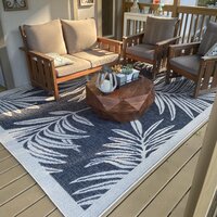 Dowd Floral Blue/Gray/Ivory Indoor/Outdoor Area Rug Bay Isle Home Rug Size: Rectangle 7'10 x 10