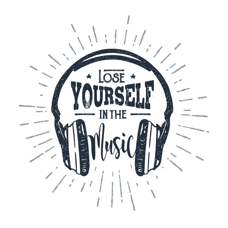 Old School Headphones - Wrapped Canvas Print, 30cm H x 30cm W x 3.8 cm D