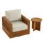Ensemble 2 pièces de chaises pivotantes d'extérieur avec table d'appoint