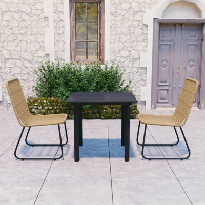 Adelayda 2 - Person Acacia Patio Dining Set with Square Table
