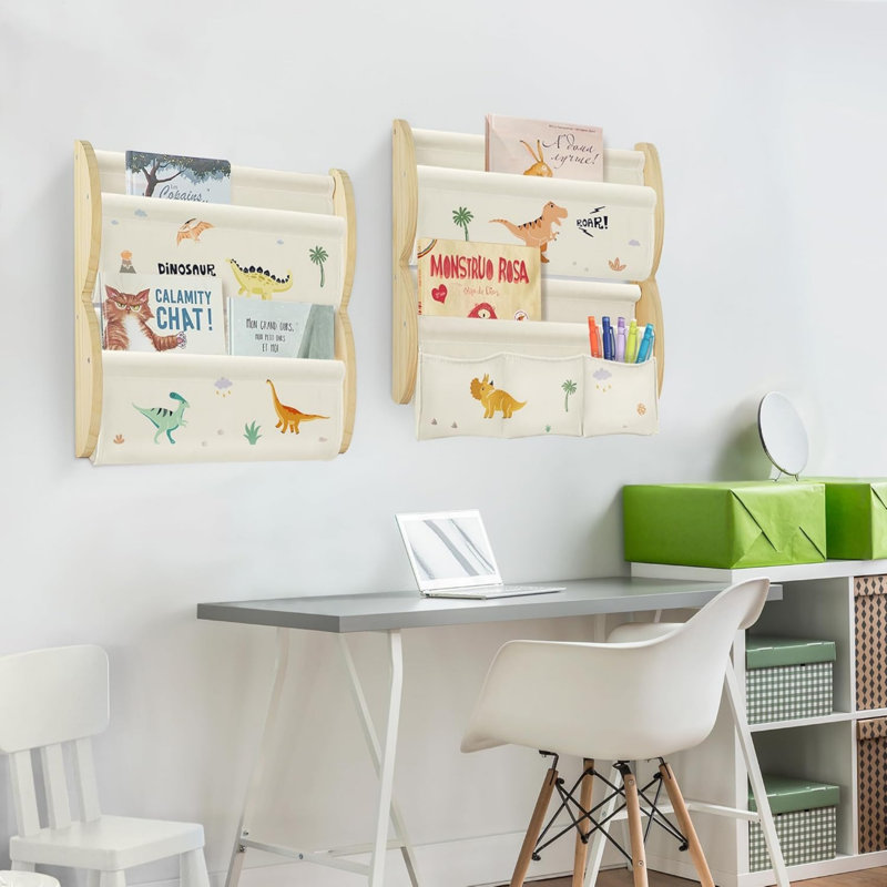 Wood Wall Organizer with Wall Baskets