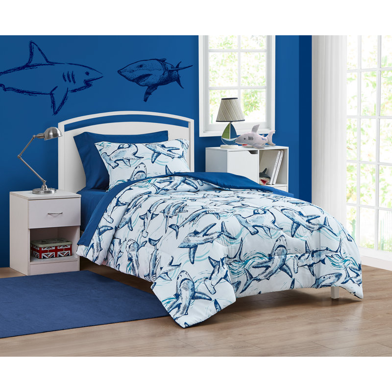 Ensemble de literie pour enfants Blue Shark, Twin Comforter + 5 additional pieces