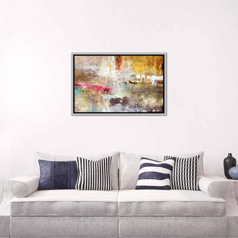 « rain clouds » par julien spencer-reproduction d’art, H 18 po x l 26 po x P 1,5 po, Toile avec cadre argenté