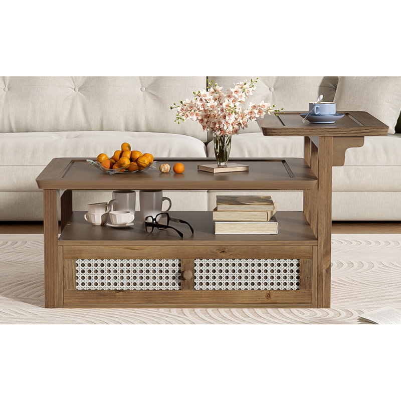 Table basse avec rangement, Marron foncé