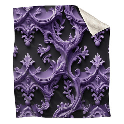 Couvertures ornées à motif baroque mauve