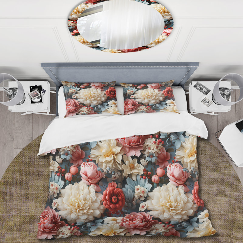Literie rétro Boho, Housse de couette pour très grand lit et 2 très