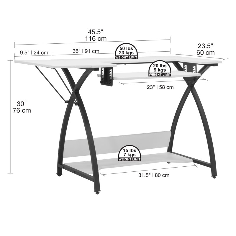 Comet 45.5" x 23.5" Sewing Table with Sewing Machine Platform