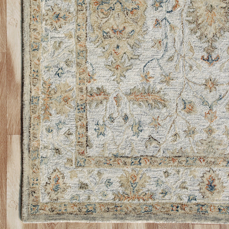 Ella Handmade Traditional Natural Wool Indoor Area Rug, Rectangle 2' x 3'