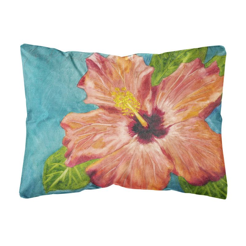 Coussin intérieur / extérieur en tissu Hibiscus par Malenda Trick