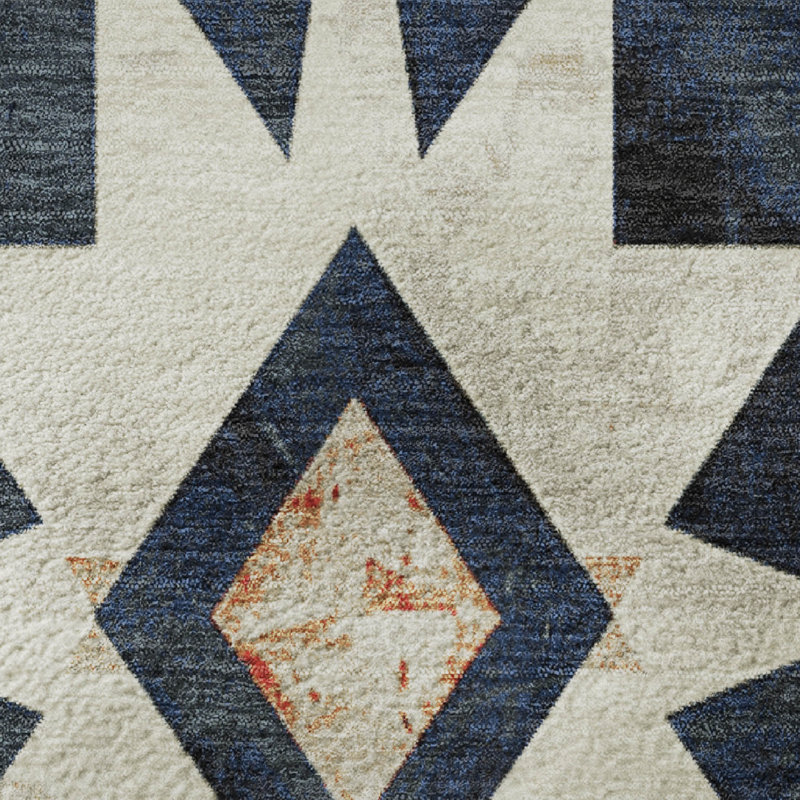 Tapis aztèque Mayfield AMF1893 lavable à la machine de qualité supérieure, Rond 8 pi