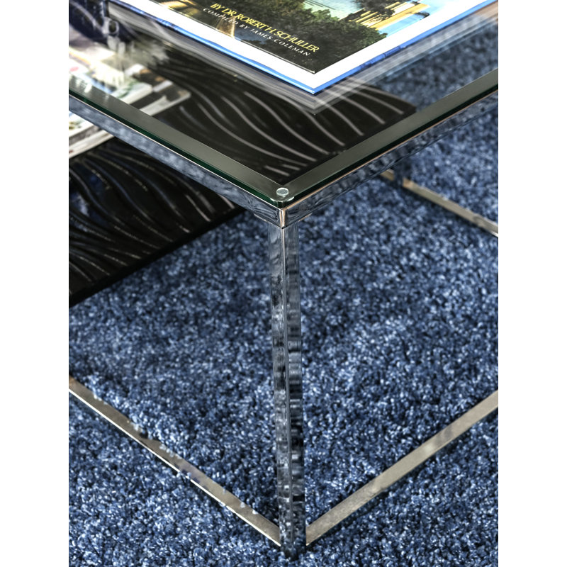 Glass Top Coffee Table, Black