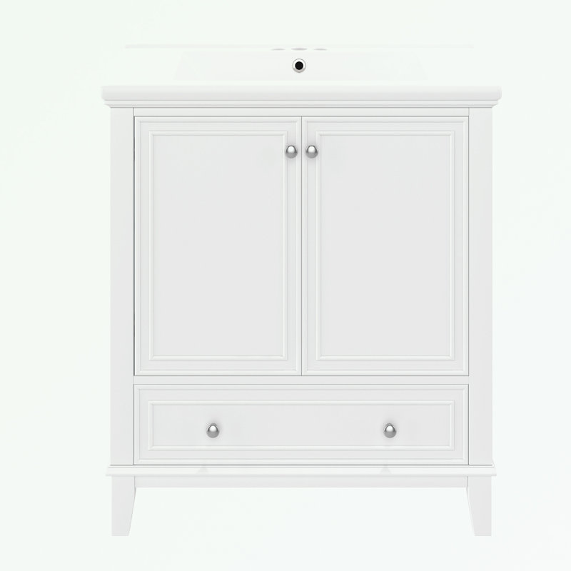 Rangement pour salle de bain Berdyne, Blanc / Blanc