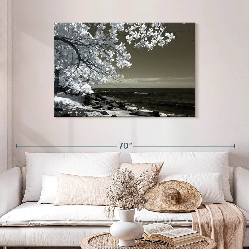 Harnek Black And White Tree, 30" H x 45" W