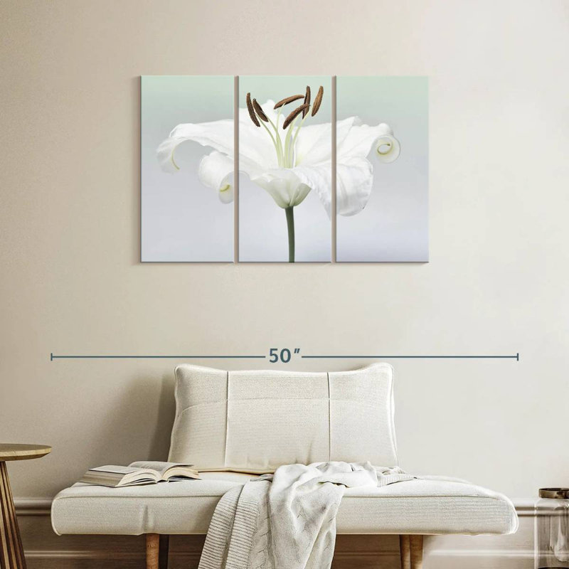 Harnek White Lily Flower, 24" H x 38" W
