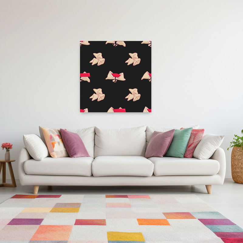 Art mural contemporain à motif de boulettes épicées, H 48 po x l 48 po