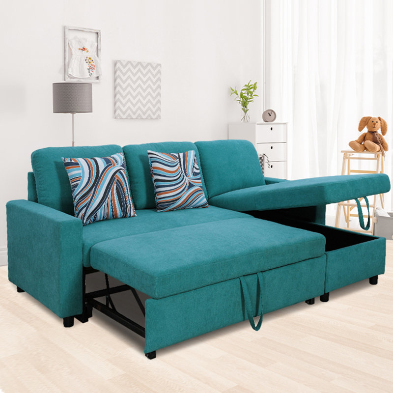 Boukje Flannelette 2-Piece Couch Living Room Sofabed, Green