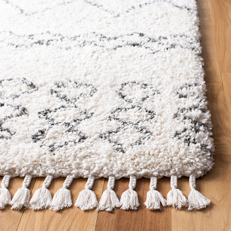 ImraanMoroccan Fringe Shag Performance Geometric Rug, Runner 2'2" x 12'