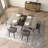 Extendable Rectangular Dining Table, Retro Rectangular Dining Table,Black Fine Sand Cross Iron Foot Base Dining Table, With Storage Box.