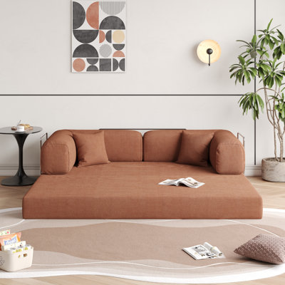 Sicilia Boneless 78.7" Corduroy Convertible Sofa Bed