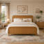 Structure de lit avec tête de lit, lit plateforme en bois avec support en lattes de bois, conception silencieuse, aucun sommier tapissier requis, assemblage facile-2104291856-2104291951