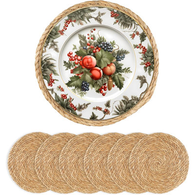 Ensemble de 6 napperons bohème tissés ronds Boho