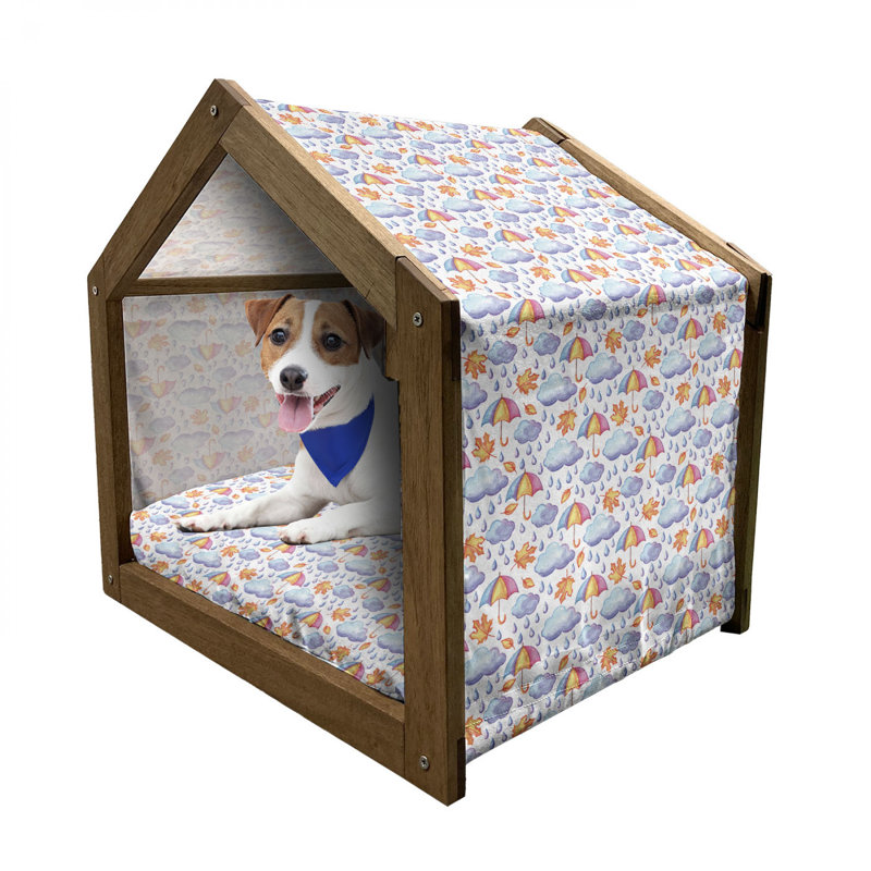 Niche pour chien en bois bleu, H 22,44 po x l 23,62 po x P 17,72 po