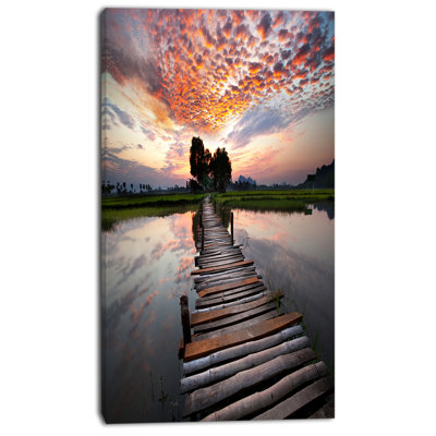 " Wooden Bridge Under Dramatic Sky "