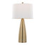 Lampe de table contemporaine en métal 27 "avec abat-jour en lin blanc Maya de Grandview Gallery - ensemble de 2-1738641883