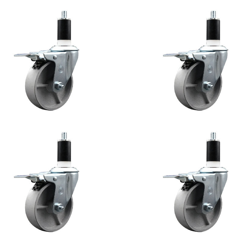 Jeu de roulettes semi-pivotantes extensibles, 4 po x 1-3 / 8 po
