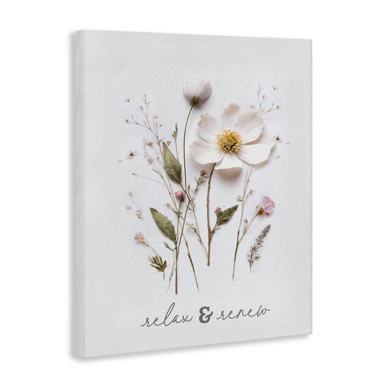 Toile pressée à fleurs Relax & Renew, design par Lettré et doublé, H 30 po x l 24 po