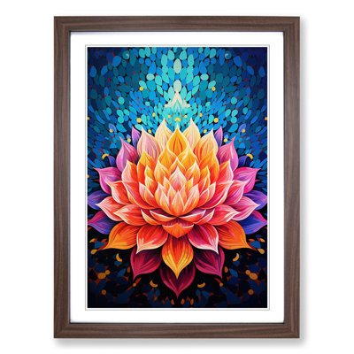 Lotus Flower Op No.2 - Single Picture Frame Print on Wood