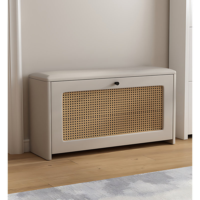 Banc ultra fin en bois massif, Beige