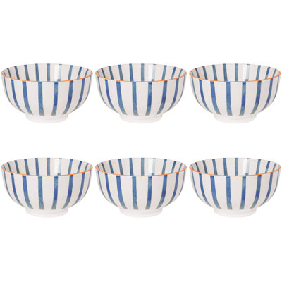 Set of 6 Bowl Stamped Citrus Burst