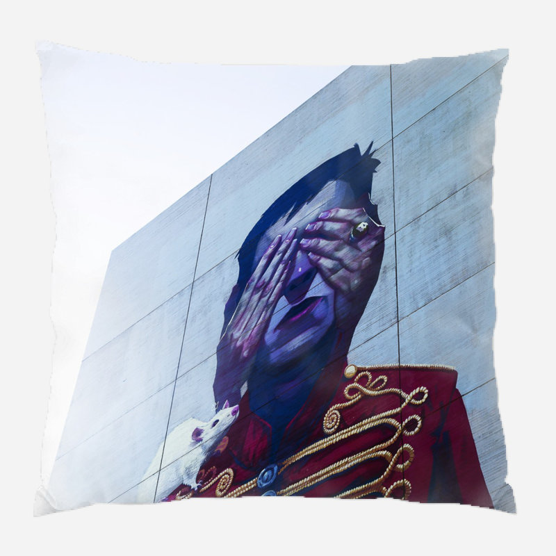 Coussin décoratif graffiti Arliss, Micro suède, Intérieur