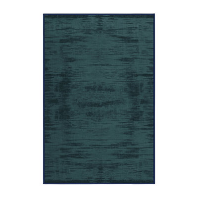 Tapis bleu abstrait lavable à la machine