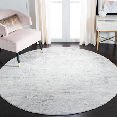 Tapis abstrait gris clair / bleu N'Keal
