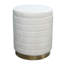 Tabouret de rangement 19 po en velours crème Stirling