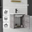 Ensemble de meuble-lavabo mural 16 po avec lavabo et portes à fermeture en douceur pour petites salles de bain-133397049-133397055
