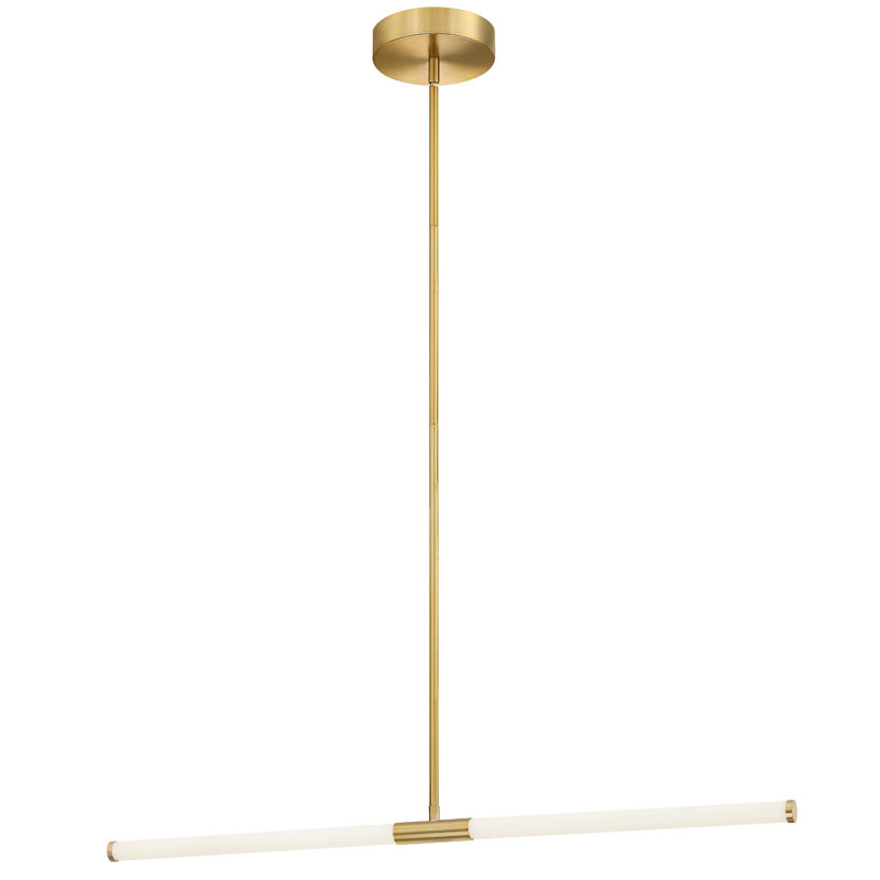 Corvette Horizontal Pendant - 20W - White Acrylic Diffusers, Aged Brass