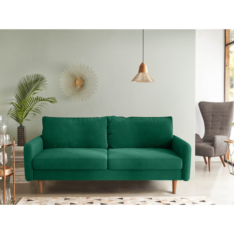 Azelin 70" Round Arm Sofa, Green