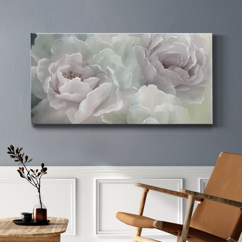 Doux pivoine - impression sur toile tendue, H 20 po x l 40 po x P 1,5 po