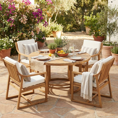 Outdoor Dining Set 5-Piece Outdoor Dining Set Patio Table And Chairs Set with Umbrella Hole for Patio, Backyard