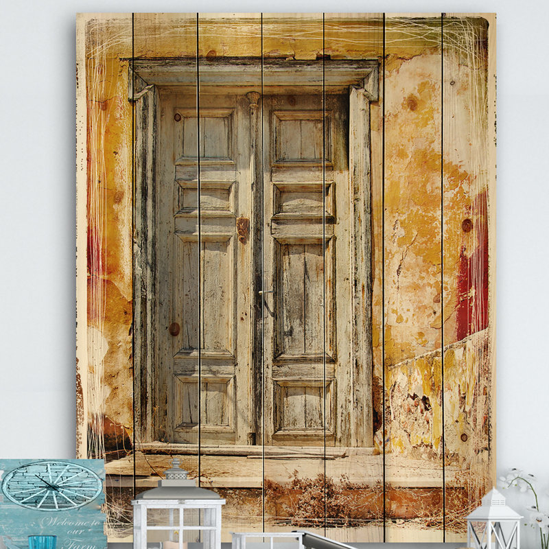 Old Traditional Greek Doors - impression d'art graphique, H 46 po x l 36 po x P 1,5 po