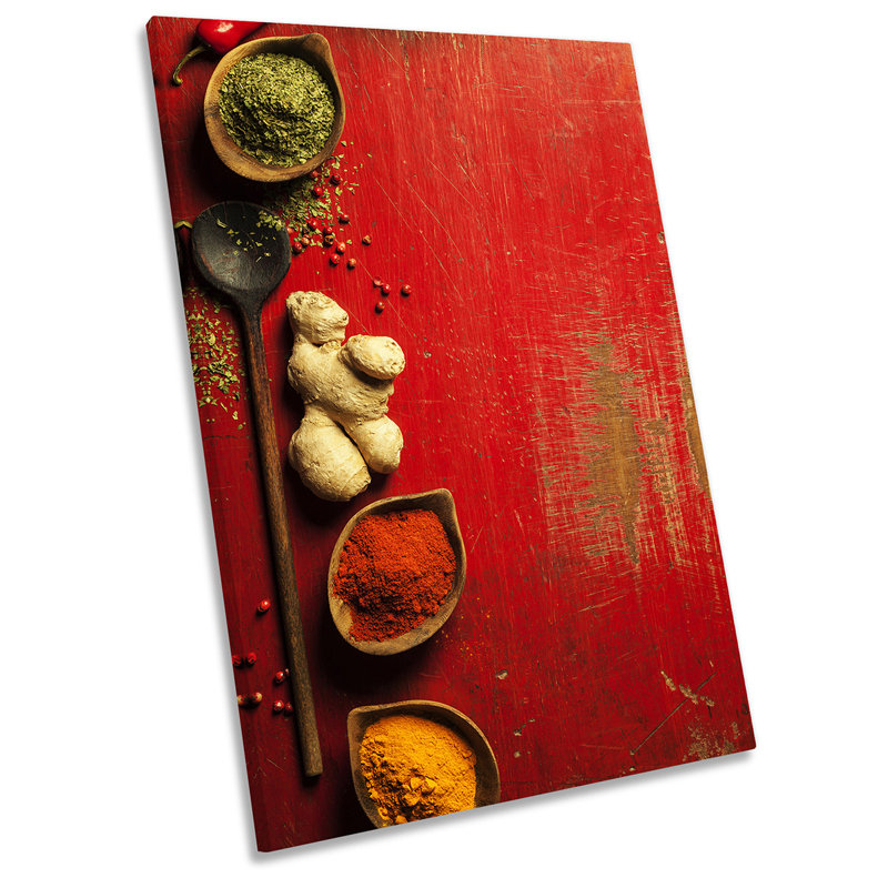 Red Kitchen Cooking Café Picture - Wrapped Canvas Art Prints, 45.7cm H x 30.5cm W x 2cm D