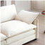 Canapé de salon chaleureux et confortable avec 4 coussins et 4 coussins pour le salon, velours côtelé beige