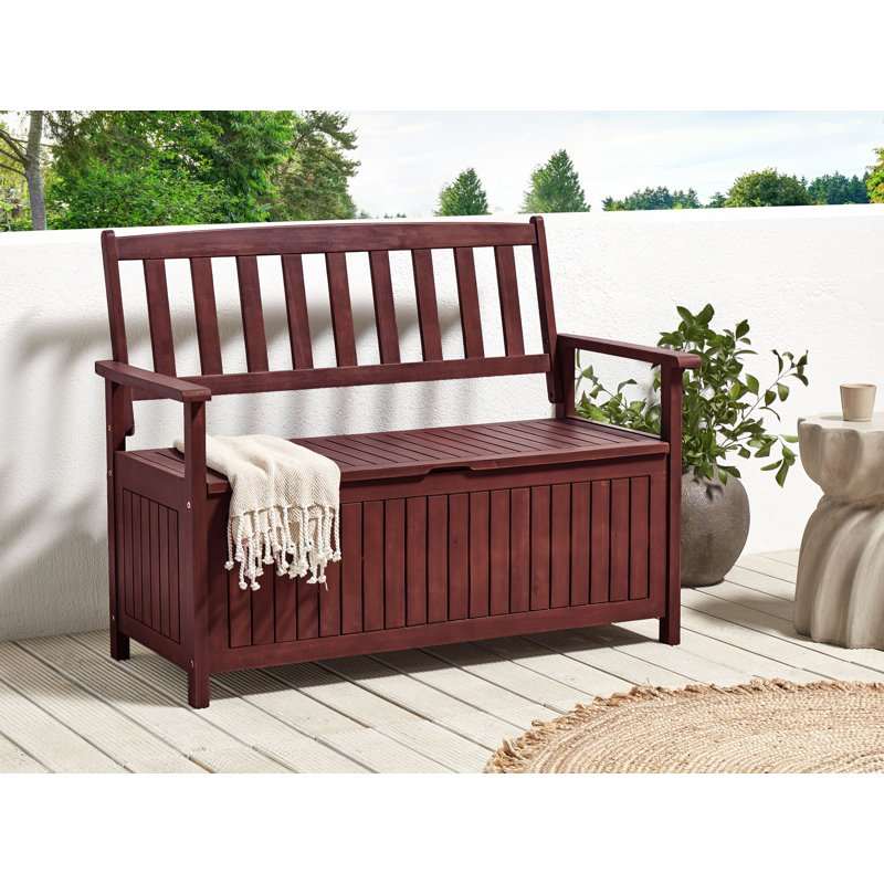 Esperance Solid Wood Acacia Outdoor Bench, Mahogany Brown