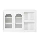 Kitchen Island With Shelves And Extendable 360° Rotating Table